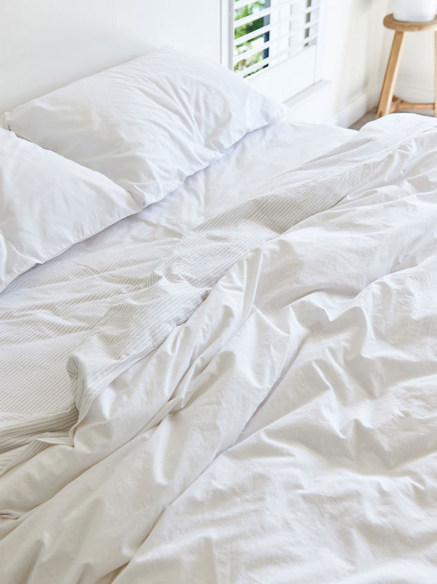 Pinstripe Organic Cotton Fitted Sheet