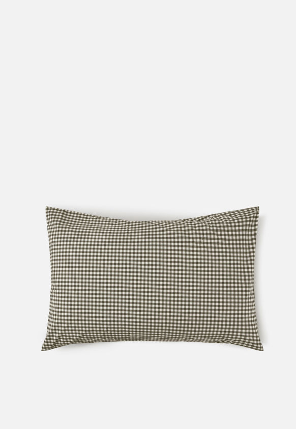 Gingham Organic Cotton King Pillowcase Pair