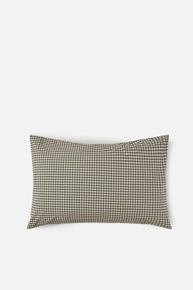 Gingham Organic Cotton Lodge Pillowcase Pair