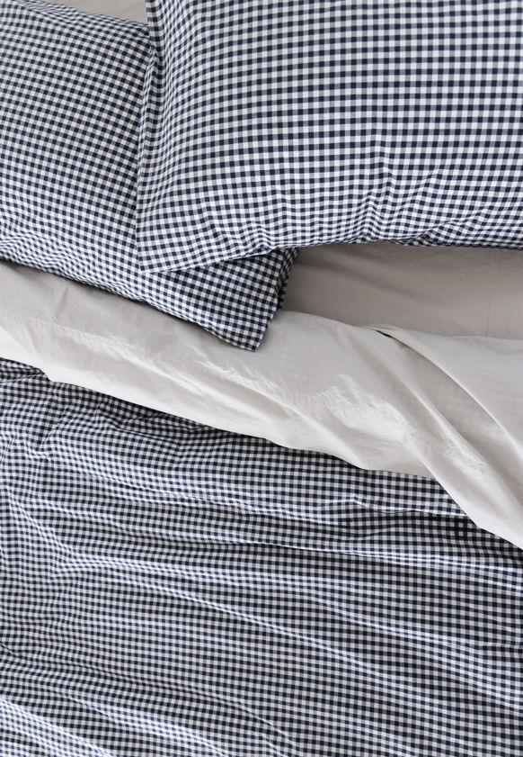 Gingham Organic Cotton King Pillowcase Pair