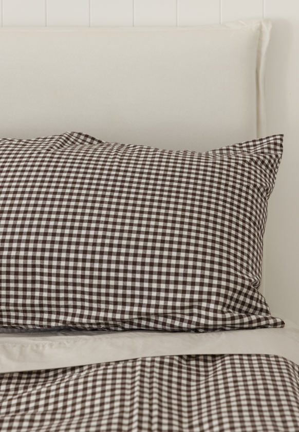 Gingham Organic Cotton King Pillowcase Pair