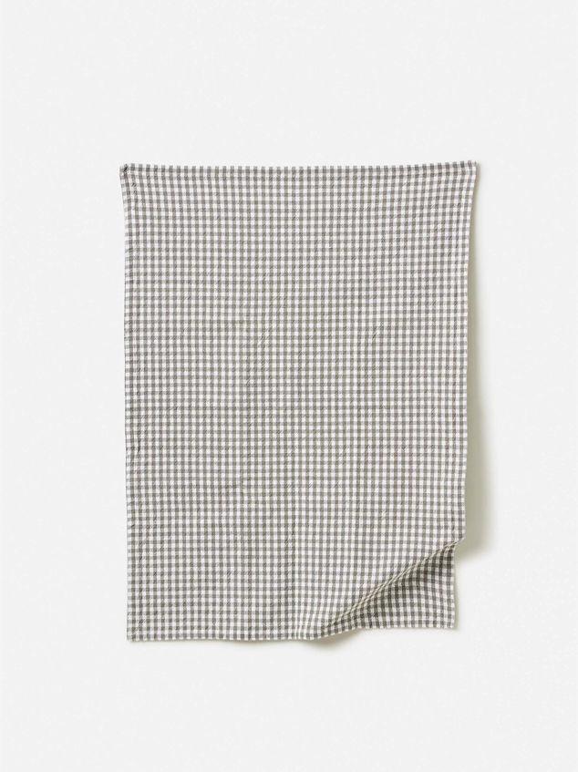 Gingham Washed Cotton Tea Towel