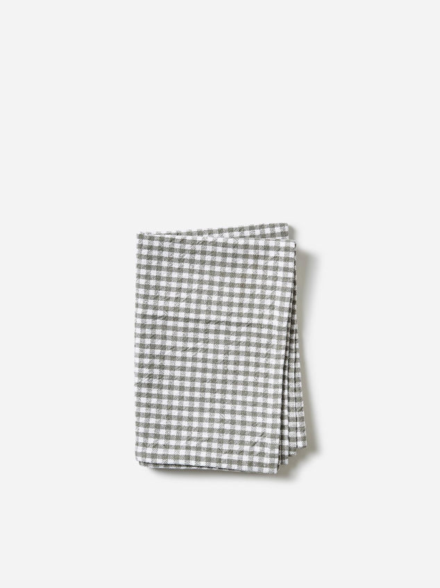 Gingham Washed Cotton Tea Towel
