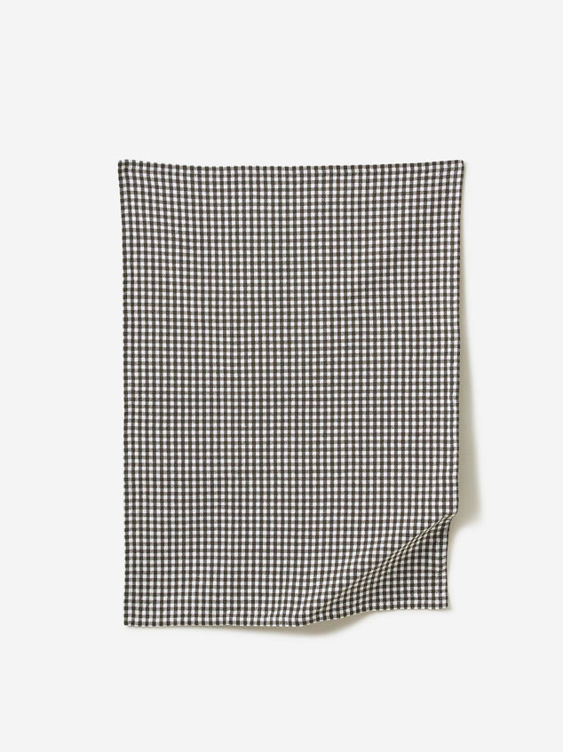 Gingham Washed Cotton Tea Towel