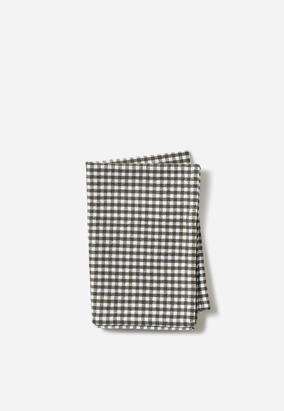Gingham Washed Cotton Tea Towel