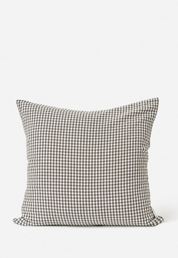 Gingham Washed Cotton Cushion Cover