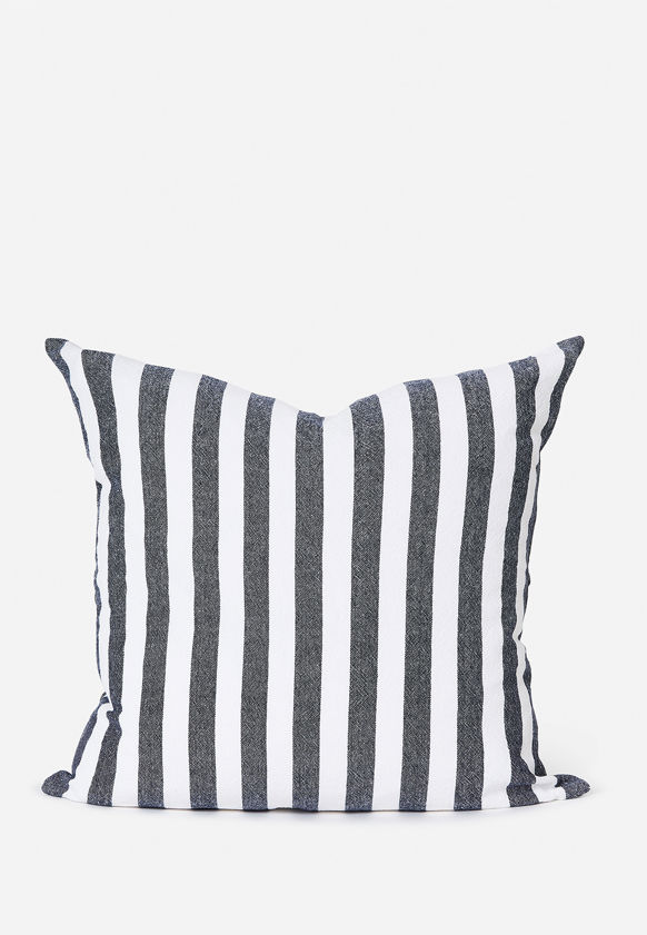 Wide Stripe Washed Cotton Cushion Cover