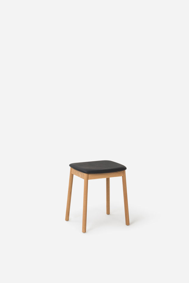 Radial Stool Low w/ Leather Seat