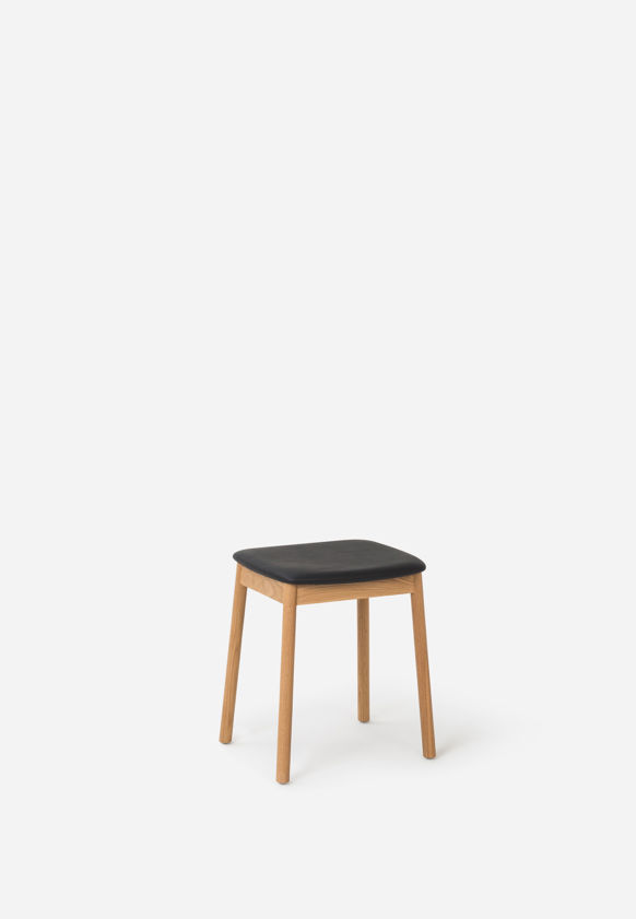 Radial Stool Low w/Leather Seat