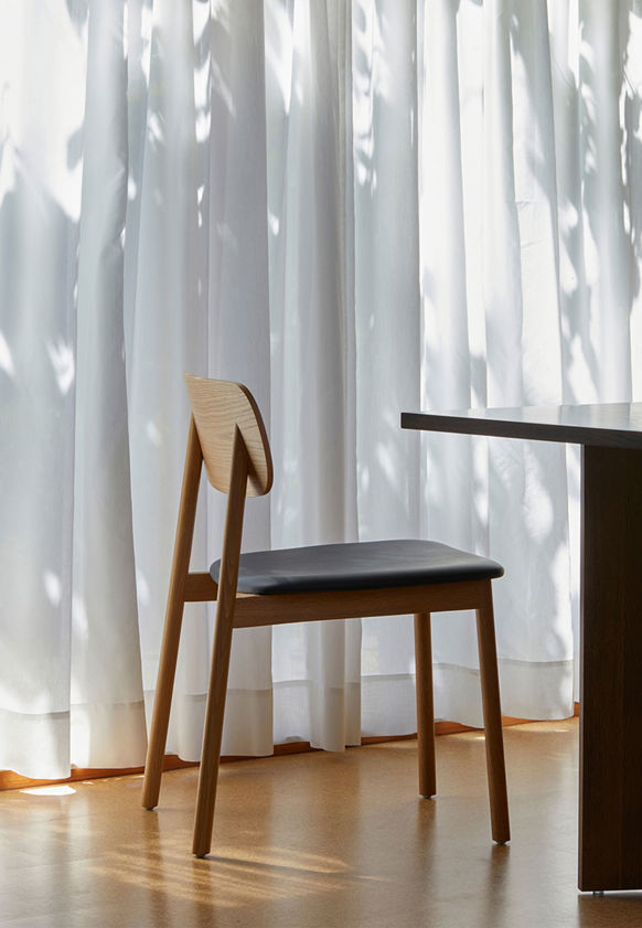 Radial Dining Chair w/ Leather Seat