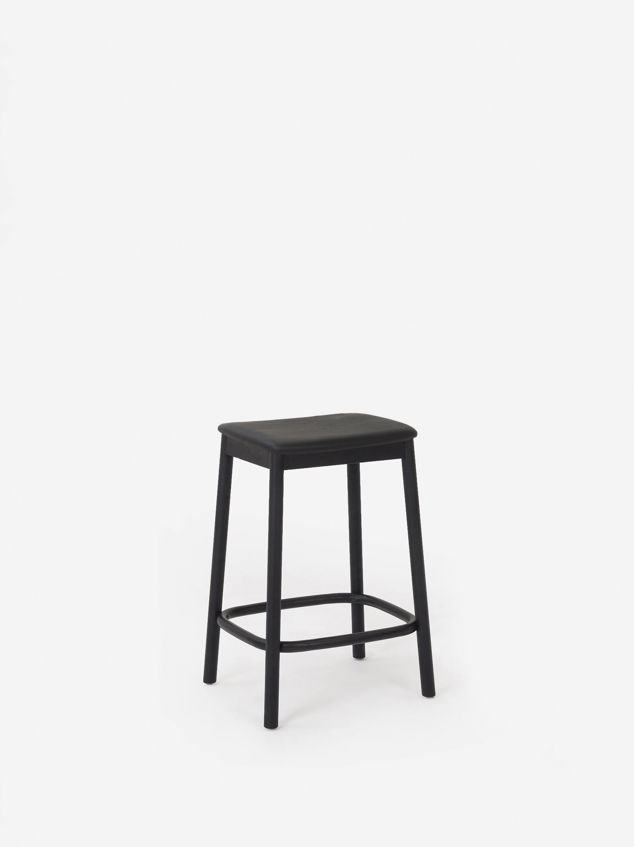 Radial Stool w/ Leather Seat