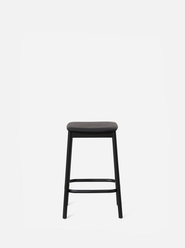 Radial Stool w/ Leather Seat