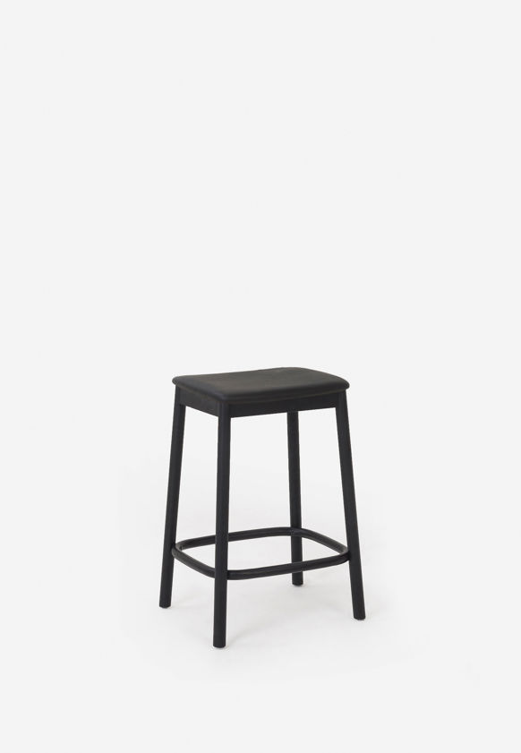 Radial Stool w/Leather Seat