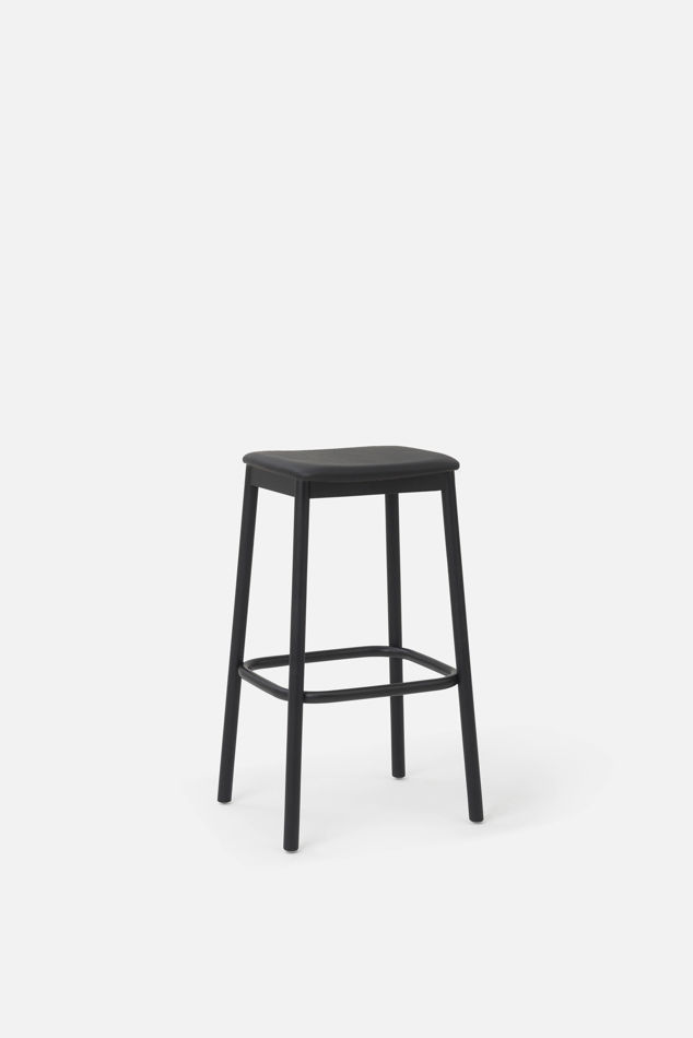 Radial Stool w/ Leather Seat