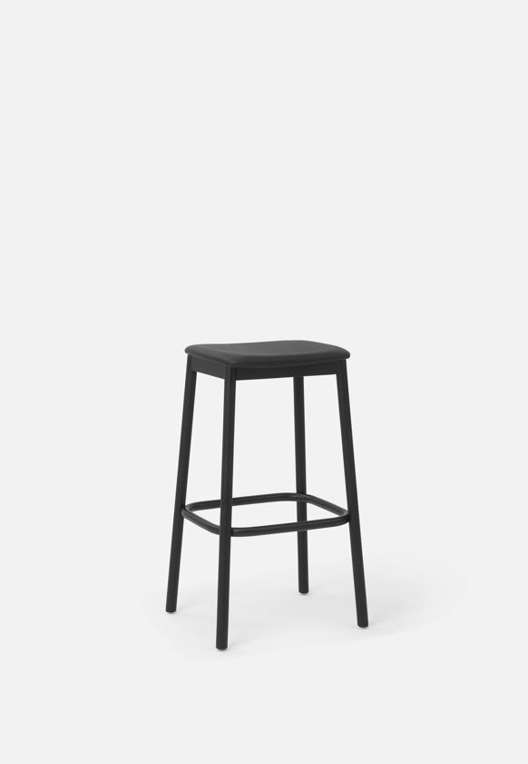 Radial Stool w/ Leather Seat