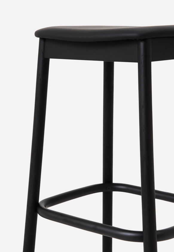 Radial Stool w/ Leather Seat