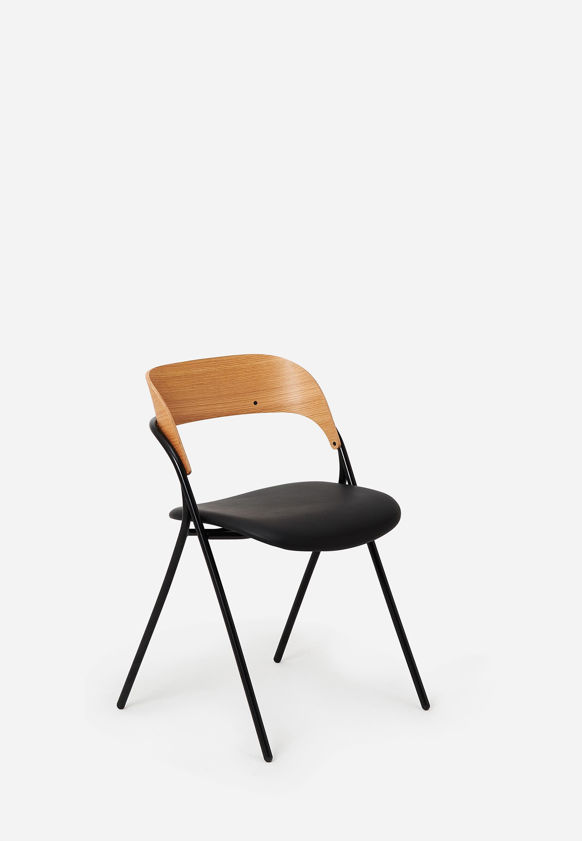 Trace Dining Chair w/ Leather Seat