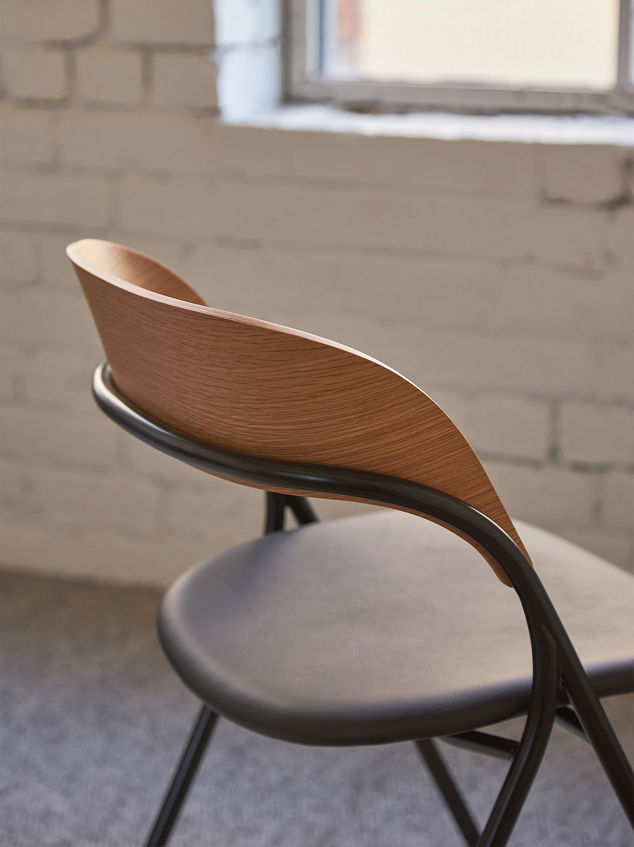 Trace Dining Chair w/ Leather Seat