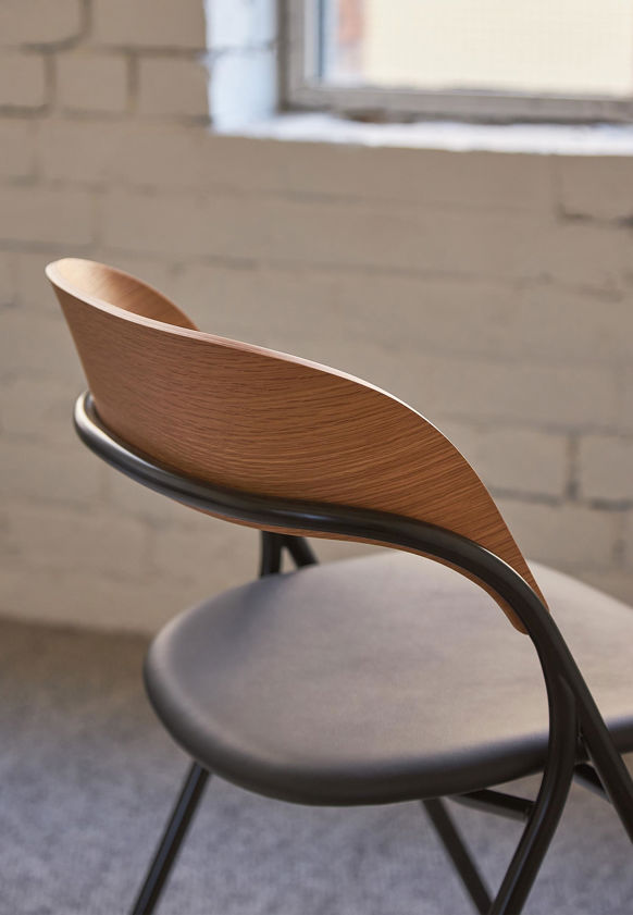 Trace Dining Chair w/ Leather Seat