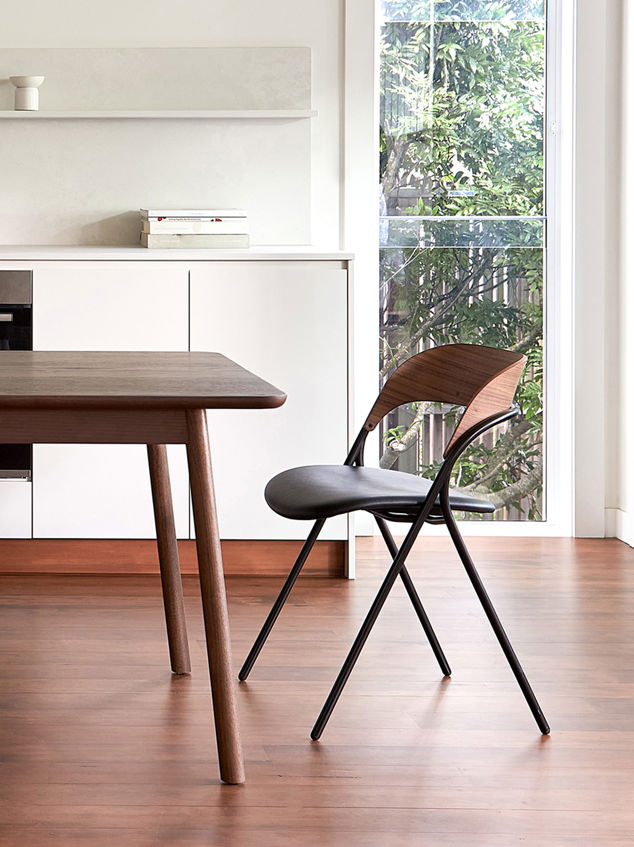 Trace Dining Chair w/ Leather Seat