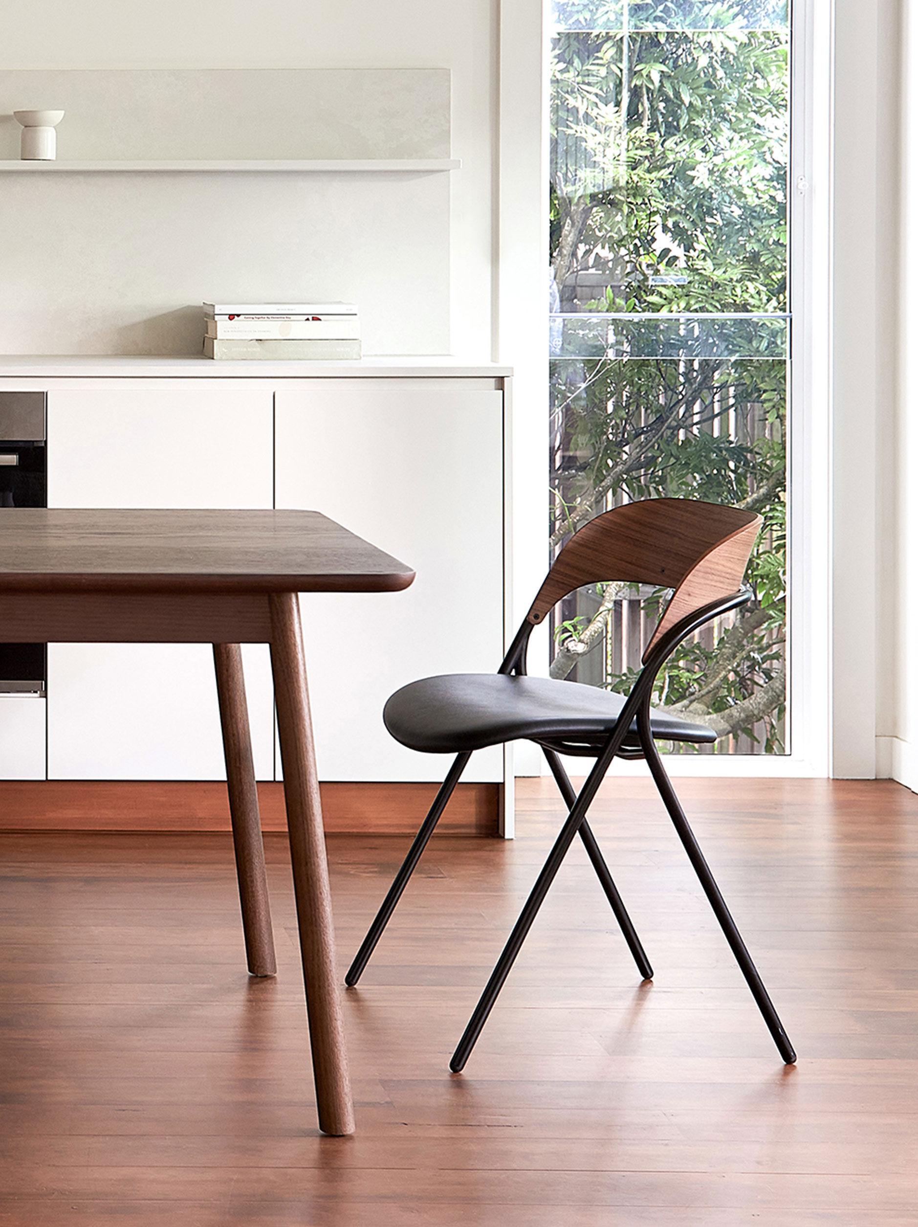 Trace Dining Chair w/ Leather Seat