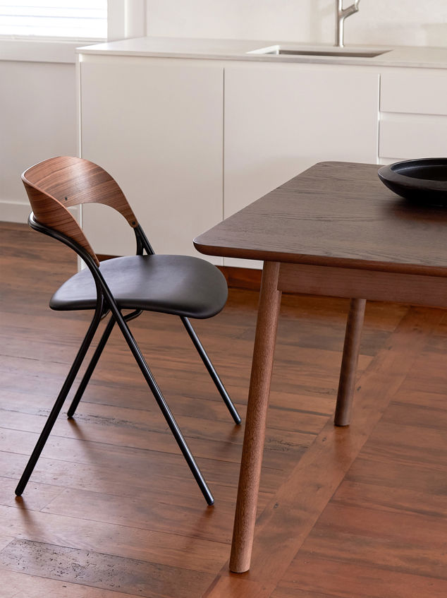Trace Dining Chair w/ Leather Seat