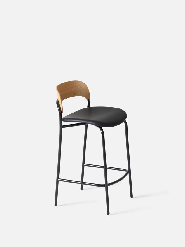 Trace Stool w/ Leather Seat