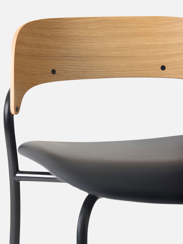 Trace Stool w/ Leather Seat