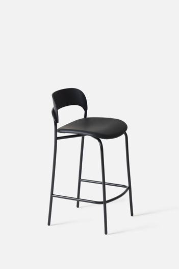 Trace Stool w/ Leather Seat