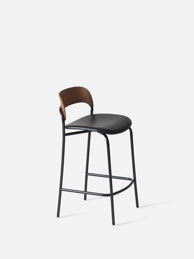 Trace Stool w/ Leather Seat