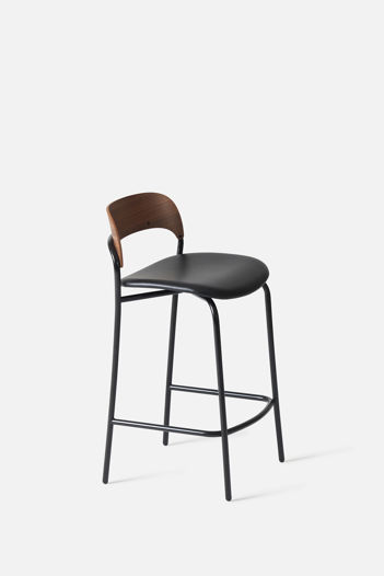 Trace Stool w/ Leather Seat