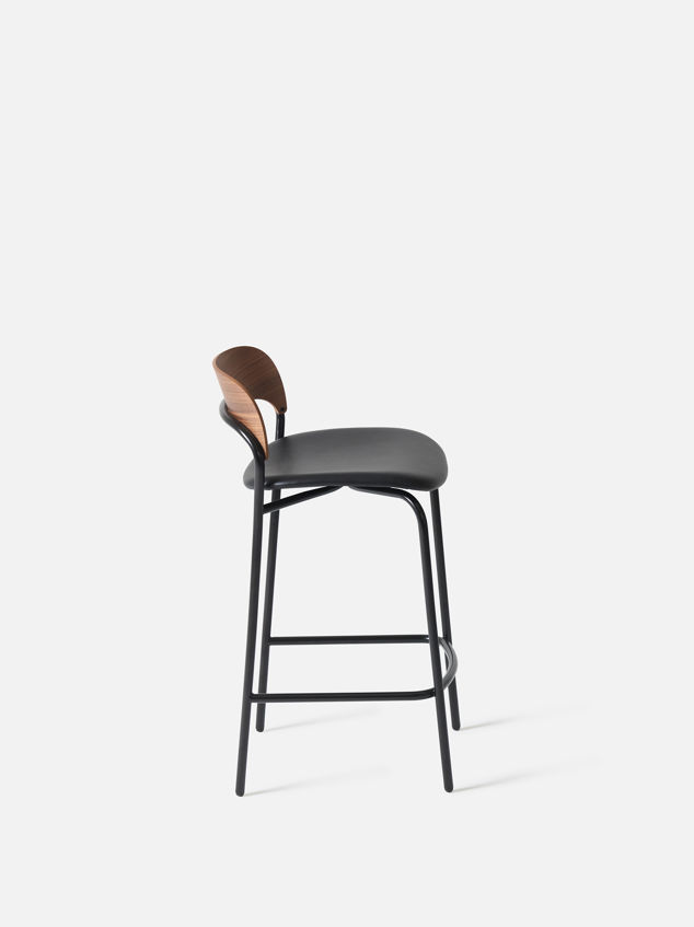 Trace Stool w/ Leather Seat