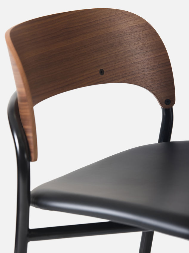 Trace Stool w/ Leather Seat